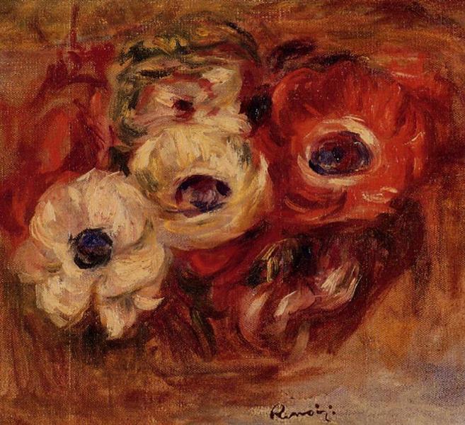 Anemones by Pierre-Auguste Renoir Impressionism Art dated 1916