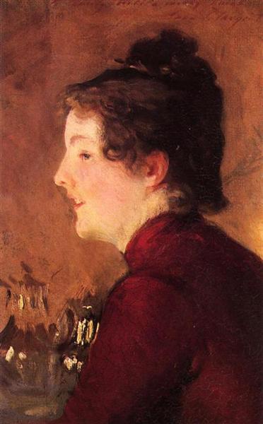 A Portrait of Violet by John Singer Sargent Realism Art dated 1889