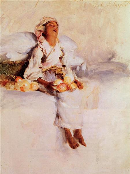 The Little Fruit Seller by John Singer Sargent Impressionism Art dated 1879