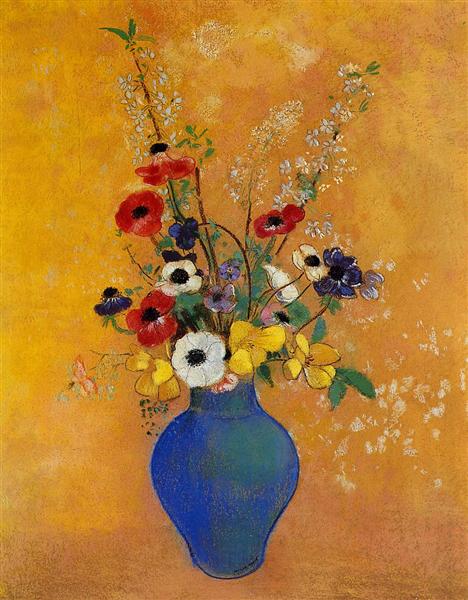 Vase of Flowers by Odilon Redon Realism Art dated 1905