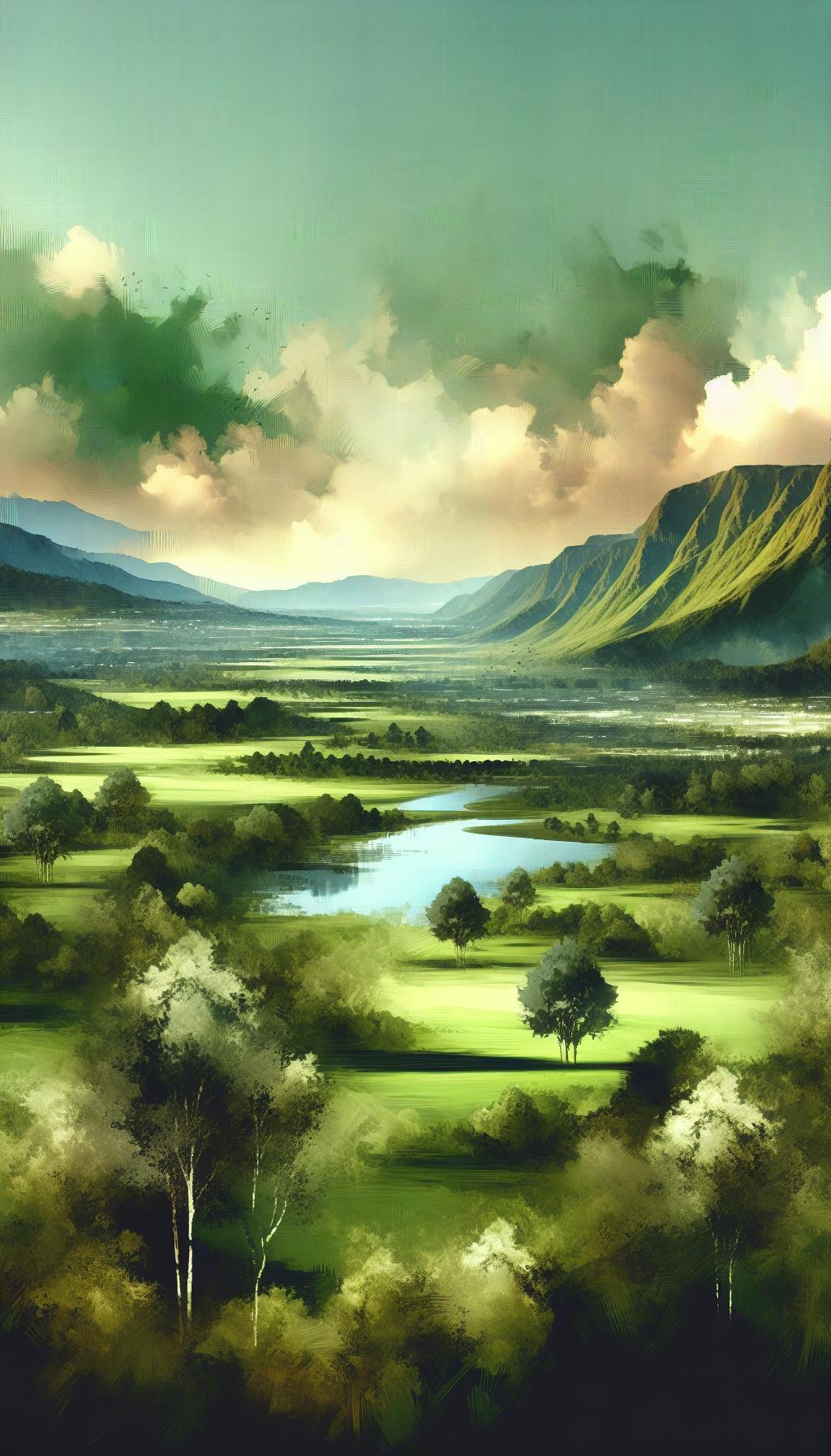 Seraphic Vistara Verdant - Landscape Oilpainting Art