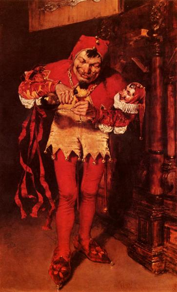 Keying Up, The Court Jester by William Merritt Chase Impressionism Art dated 1875