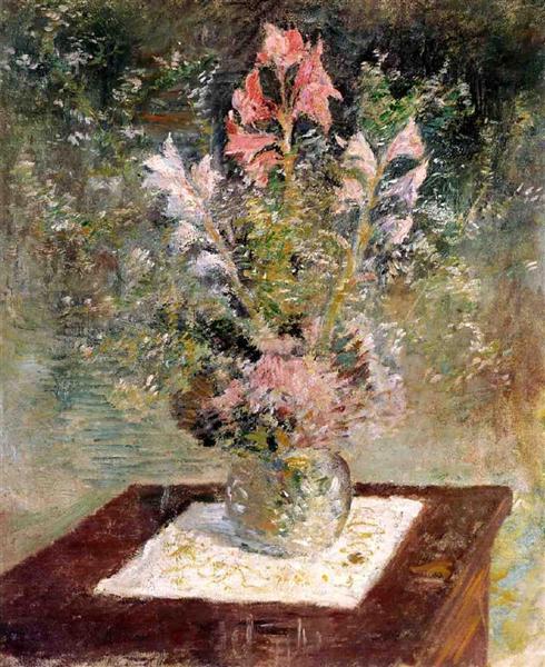 Flowers by John Henry Twachtman Impressionism Art dated 1891