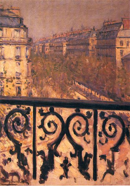 A Balcony in Paris by Gustave Caillebotte Impressionism Art dated 1881