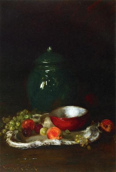 The LIttle Red Bowl by William Merritt Chase Realism Art dated 1912