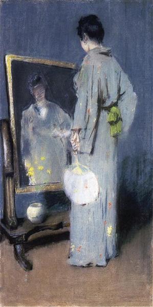 Study for Making Her Toilet by William Merritt Chase Japonism Art dated 1892