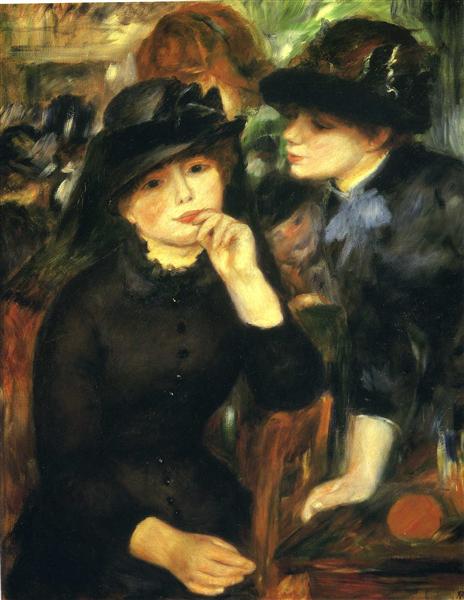 Two Girls in Black by Pierre-Auguste Renoir Impressionism Art dated 1881