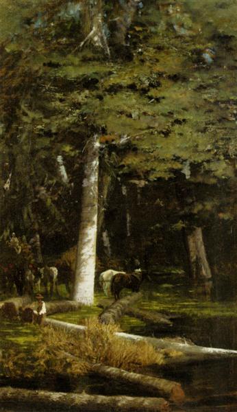 In the Forest by Giuseppe De Nittis Realism Art