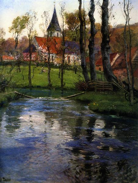 The Old Church by the River by Frits Thaulow Impressionism Art