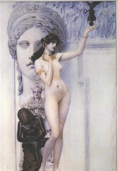 Allegory of Sculpture by Gustav Klimt Art Nouveau (Modern) Art dated 1889