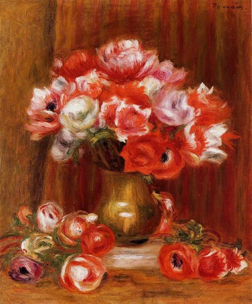 Anemones by Pierre-Auguste Renoir Impressionism Art dated 1909