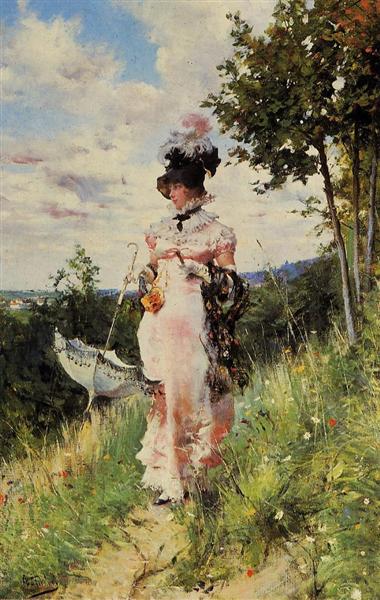 The Summer Stroll by Giovanni Boldini Realism Art