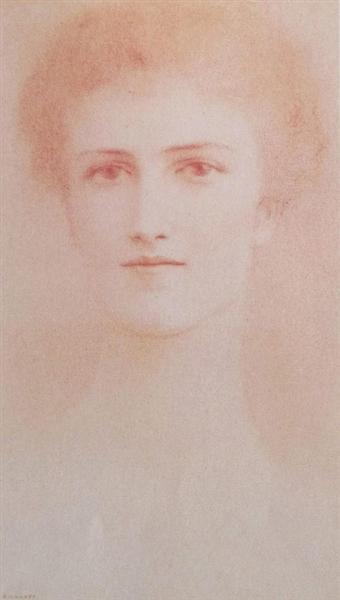 Baroness Fernand van der Bruggen by Fernand Khnopff Symbolism Art dated 1900