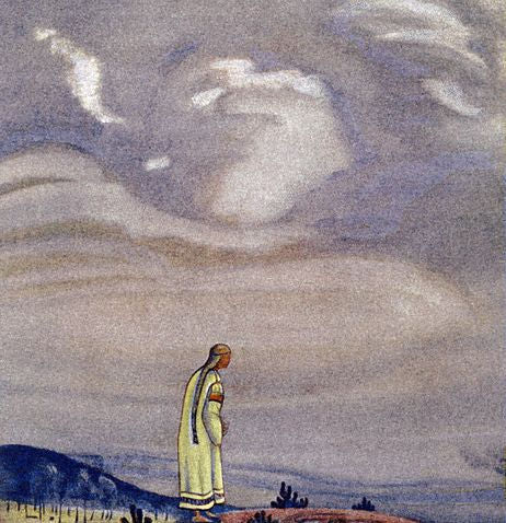 By the edge by Nicholas Roerich Art Nouveau (Modern) Art dated 1915