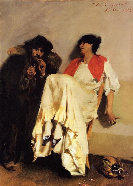 The Sulphur Match by John Singer Sargent Realism Art dated 1882