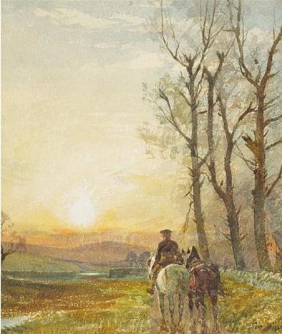 Homewards by Tom Scott Impressionism Art dated 1920