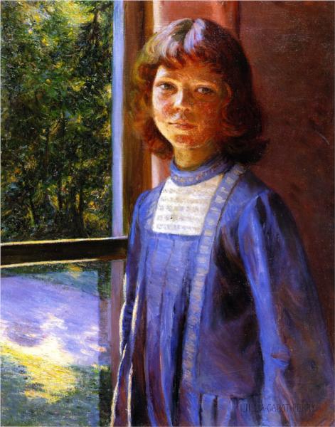 Study of LIght and Reflection by Lilla Cabot Perry Impressionism Art dated 1891