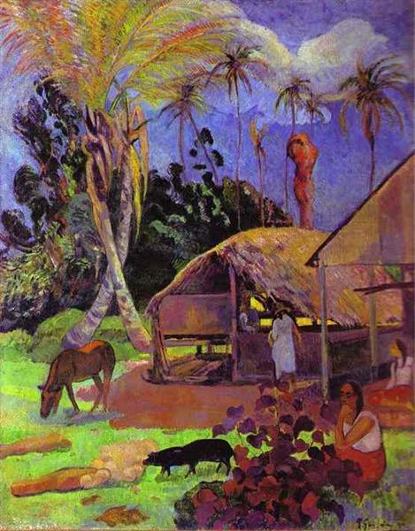 Black pigs by Paul Gauguin Post-Impressionism Art dated 1891