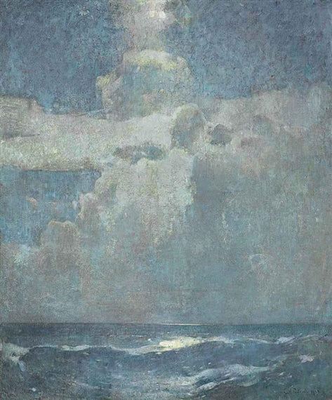 Moonlight by Emil Carlsen Impressionism Art dated 1928