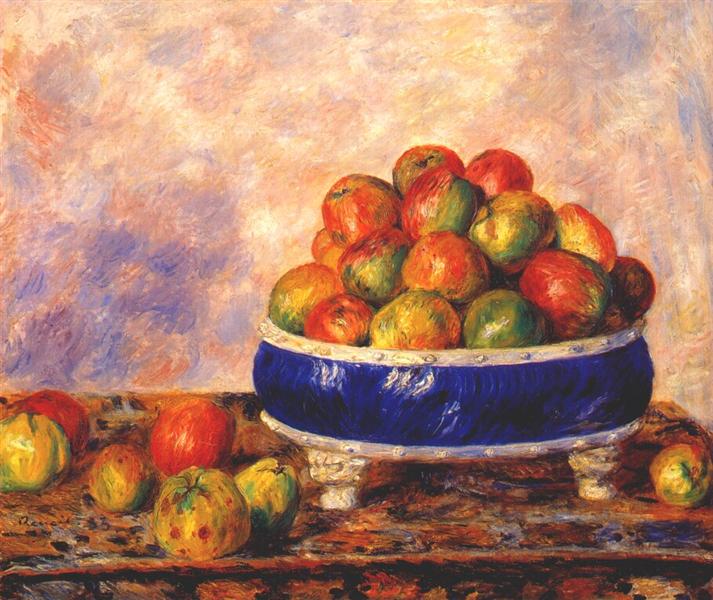 Apples in a dish by Pierre-Auguste Renoir Impressionism Art dated 1883