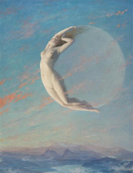 Selene by Albert Aublet Academicism Art dated 1880