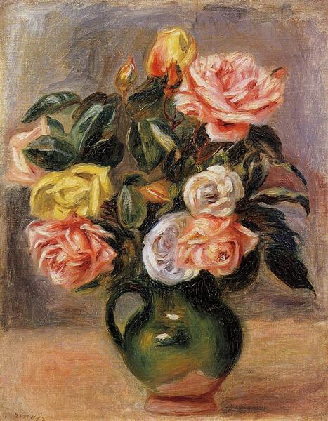 Bouquet of Roses by Pierre-Auguste Renoir Impressionism Art