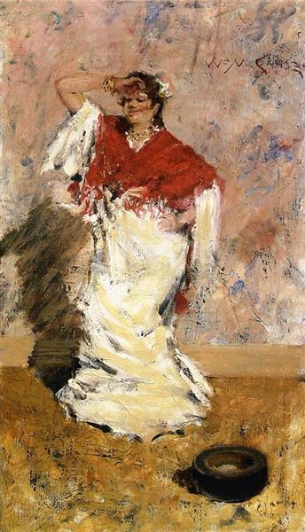 Dancing Girl by William Merritt Chase Impressionism Art dated 1881