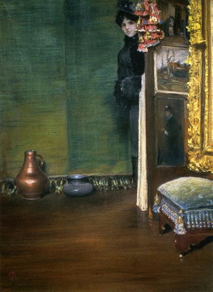 May I Come In by William Merritt Chase Impressionism Art dated 1883