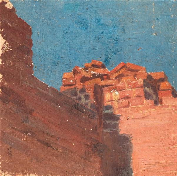 Study of walls by Nicholas Roerich Realism Art dated 1895