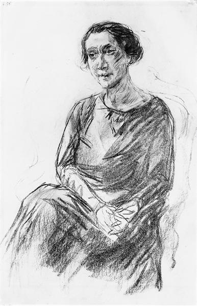 Portrait of Mrs. Irene Triesch by Max Liebermann Impressionism Art