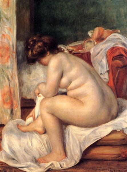 Woman After Bathing by Pierre-Auguste Renoir Impressionism Art dated 1896