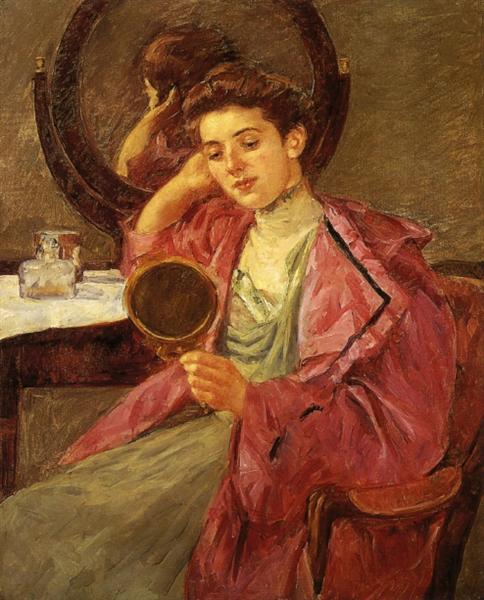 Antoinette at her dresser by Mary Cassatt Impressionism Art dated 1909