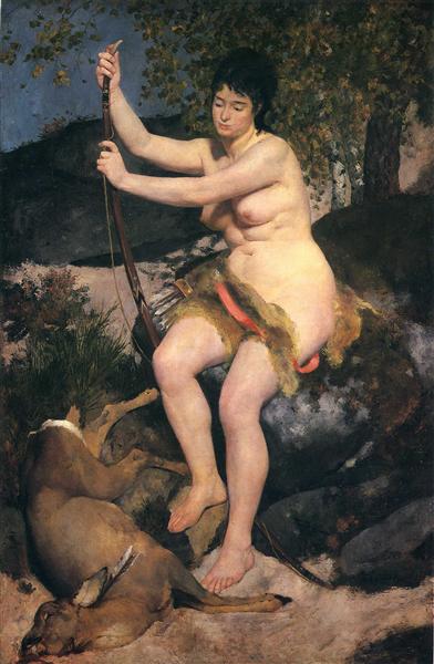 Diana by Pierre-Auguste Renoir Realism Art dated 1867