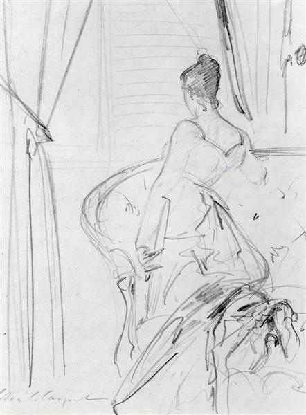 Study for Madame X by John Singer Sargent Realism Art dated 1882