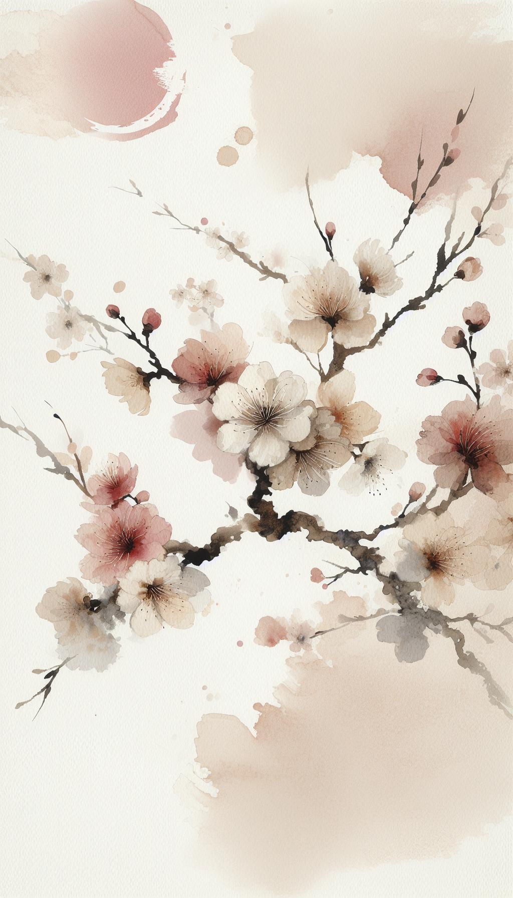 Elysian Ananta Sakura: Ethereal Japanese Watercolor Art