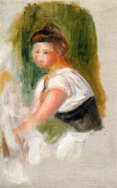 Young Woman by Pierre-Auguste Renoir Impressionism Art