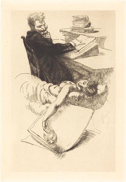 Frontispiece for &quot;l&#39;affaire Cl&#233;menceau&quot; by Paul-Albert Besnard Impressionism Art dated 1905