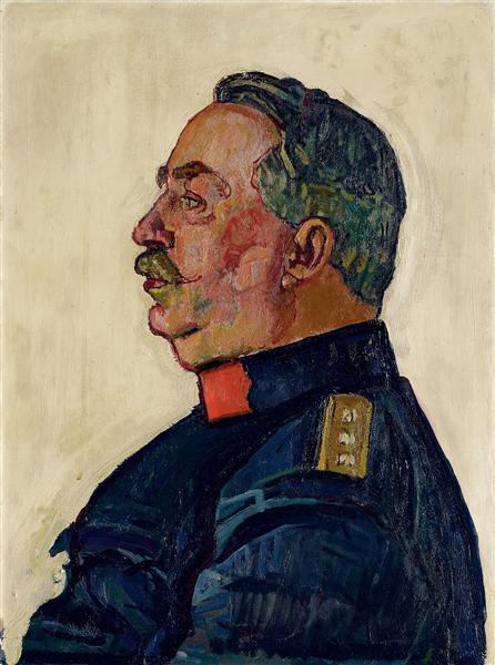 Portrait of General Ulrich Wille by Ferdinand Hodler Art Nouveau (Modern) Art dated 1915