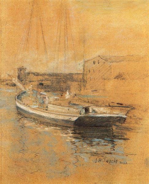 Newport Harbor by John Henry Twachtman Impressionism Art dated 1889