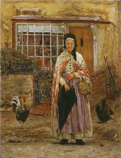 Will It Rain? by James Charles Realism Art dated 1887