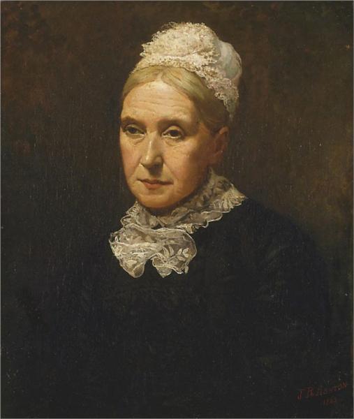 My mother by Julian Ashton Realism Art dated 1883