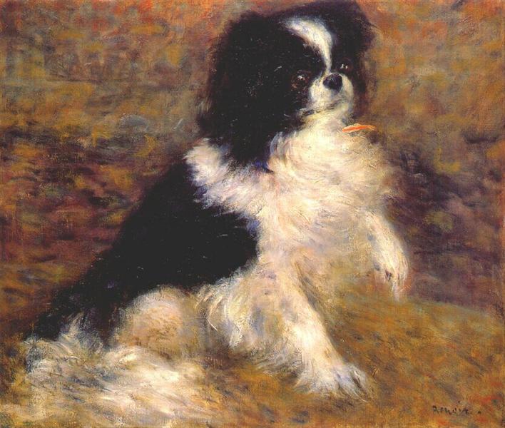 Tama the japanese dog by Pierre-Auguste Renoir Impressionism Art dated 1876