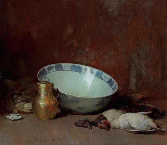 Still Life with Brass Urn by Emil Carlsen Realism Art dated 1892