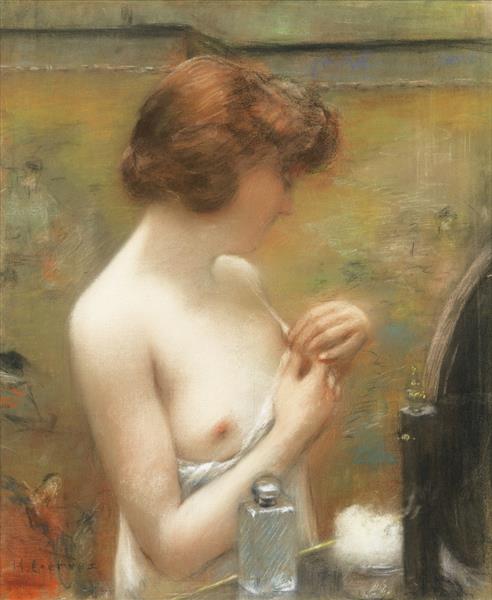 Young Woman Washing by Henri Gervex Impressionism Art dated 1920