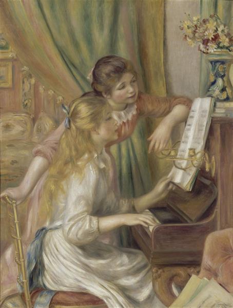 Young Girls at the Piano by Pierre-Auguste Renoir Impressionism Art dated 1892