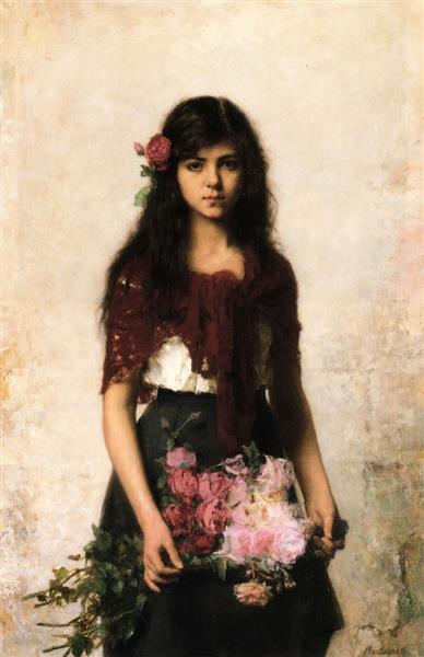 Flower Seller by Alexei Harlamoff Realism Art