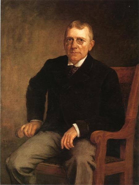 Portrait of James Whitcomb Riley by T. C. Steele Impressionism Art dated 1891