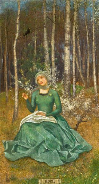 April by Marianne Stokes dated 1900