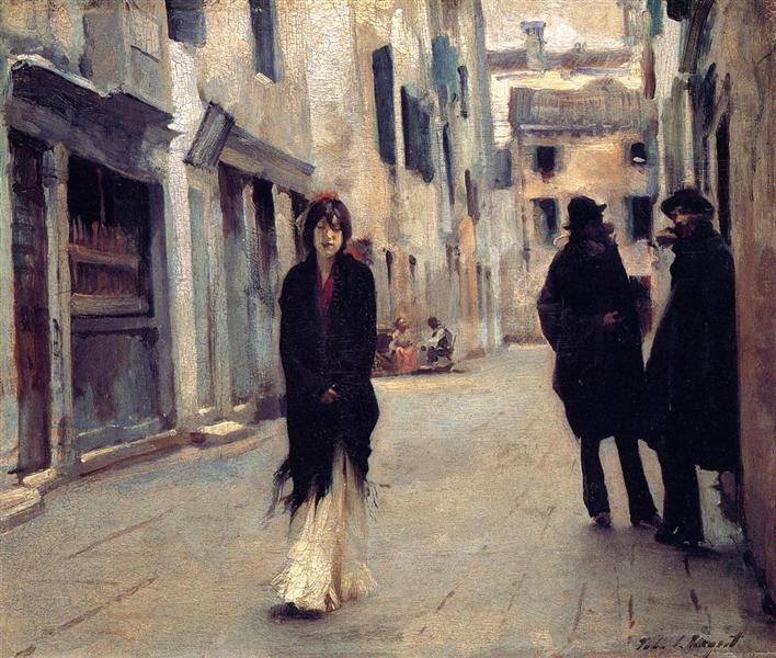 Street in Venice by John Singer Sargent Impressionism Art dated 1882