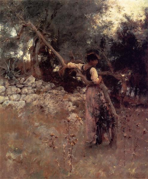 Capri Girl by John Singer Sargent Impressionism Art dated 1878